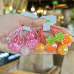 Hand-painted Graffiti Fruit Hair Rope Children's Hair Accessories Cute Contrast Color hair ties