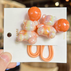 Korean-style Gradient Color Sitting Bear Hair Rope Girls' Hair Accessories hair ties