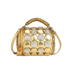 2026 New Style Rhinestone Studded Cylindrical Bag Large Capacity Shoulder Crossbody Bag