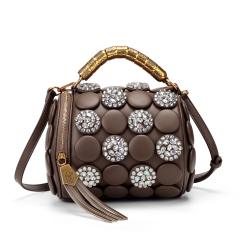 2026 New Style Rhinestone Studded Cylindrical Bag Large Capacity Shoulder Crossbody Bag