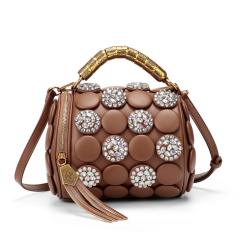 2026 New Style Rhinestone Studded Cylindrical Bag Large Capacity Shoulder Crossbody Bag