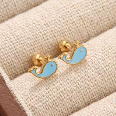 Diamond-Encrusted Titanium Steel Ear Studs Exquisite Ear Jewelry No Need to Remove Earrings for Bathing or Sleeping