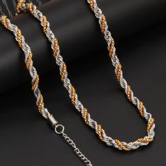 Twist Chain New Cool Style stainless steel necklace bracelet set for men chain Necklace Bracelet Set