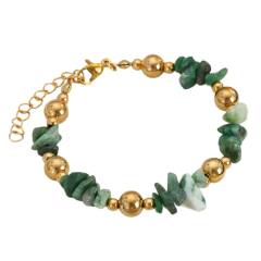 Natural Stone Beaded Bracelet for Women Fresh Gravel Style stainless steel bracelet
