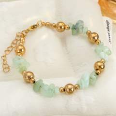 Natural Stone Beaded Bracelet for Women Fresh Gravel Style stainless steel bracelet