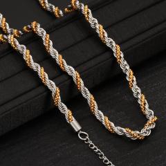 Twist Chain New Cool Style stainless steel necklace bracelet set for men chain Necklace Bracelet Set