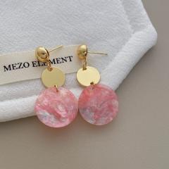 Colorful Round piece acrylic Earrings Seaside Vacation Style Dopamine Earrings