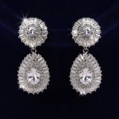Hot Sale Copper Zircon Earrings Vintage Diamond-inlaid Drop Earrings