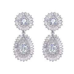 Hot Sale Copper Zircon Earrings Vintage Diamond-inlaid Drop Earrings