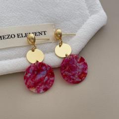 Colorful Round piece acrylic Earrings Seaside Vacation Style Dopamine Earrings