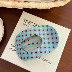 Korean fashion vintage plaid pattern polka dots design duckbill hair clips for women