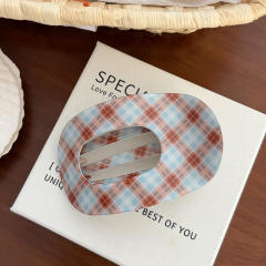 Korean fashion vintage plaid pattern polka dots design duckbill hair clips for women