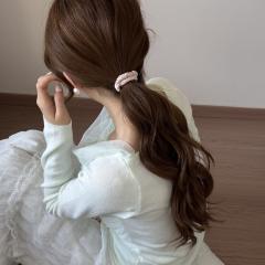 Korean-Style Gentle and Versatile High-Elasticity Hair Ties pink color hair ties for women