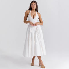 2026 Women's Clothing New Spring Collection Elegant V-Neck Halter Sexy Dress maxi dress