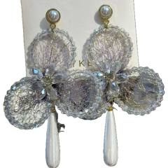 New Style Light Luxury Crystal-Encrusted Three-Leaf Flower Earrings