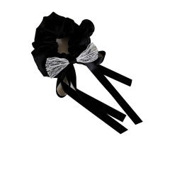 Korean-Style Mesh Bow Ribbon Scrunchie Solid Color Simple Hair Tie