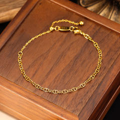 Non-Fading Jewelry Pull-Out Four-Leaf Clover Stainless Steel Bracelet for Women