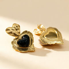 Exaggerated Personality Heart-Shaped Earrings for Women stainless steel earrings