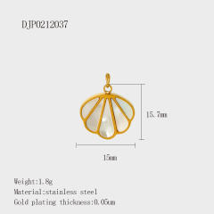 Vacation Style Pearl Series Shell Heart Star Coconut Tree DIY Stainless Steel charm