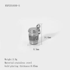 Hot-Selling Silver Life Series Stainless Steel Key Lock Love Phone Crown Jewelry Accessories Pendant