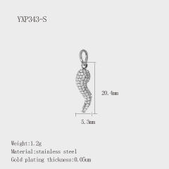 DIY Accessories Pendant Stainless Steel Plated 18K Gold Full Diamond Sweet Pepper Planet Butterfly Boots Pendant