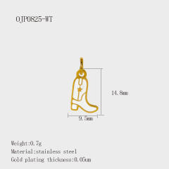 DIY Accessories Pendant Stainless Steel Plated 18K Gold Full Diamond Sweet Pepper Planet Butterfly Boots Pendant