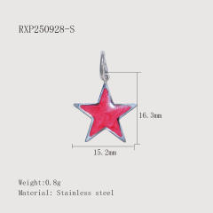 Creative Oil Dripping Colorful Stereo DIY Pendant Stainless Steel Plated 18K Gold Small Pendant Collection