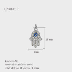 Hot-Selling Silver Life Series Stainless Steel Key Lock Love Phone Crown Jewelry Accessories Pendant