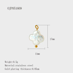 Vacation Style Pearl Series Shell Heart Star Coconut Tree DIY Stainless Steel charm