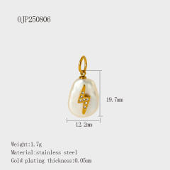 Vacation Style Pearl Series Shell Heart Star Coconut Tree DIY Stainless Steel charm