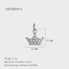 Hot-Selling Silver Life Series Stainless Steel Key Lock Love Phone Crown Jewelry Accessories Pendant