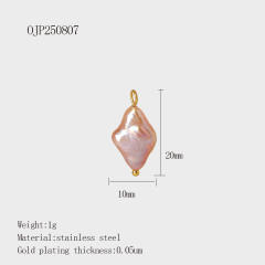 Vacation Style Pearl Series Shell Heart Star Coconut Tree DIY Stainless Steel charm