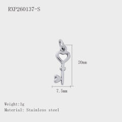 Hot-Selling Silver Life Series Stainless Steel Key Lock Love Phone Crown Jewelry Accessories Pendant