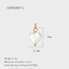 Vacation Style Pearl Series Shell Heart Star Coconut Tree DIY Stainless Steel charm