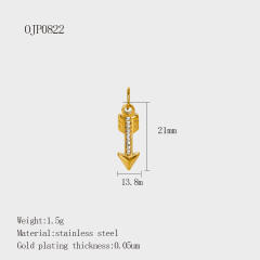 DIY Accessories Pendant Stainless Steel Plated 18K Gold Full Diamond Sweet Pepper Planet Butterfly Boots Pendant