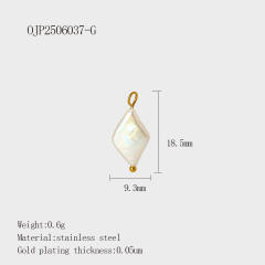Vacation Style Pearl Series Shell Heart Star Coconut Tree DIY Stainless Steel charm