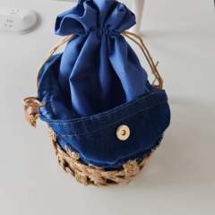 Summer holiday demin fabric women busket bag shoulder bag beach bag
