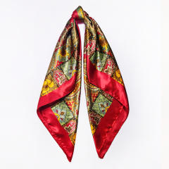 Paisley imitation Silk Scarf 90cm Women's satin Headscarf Wholesale