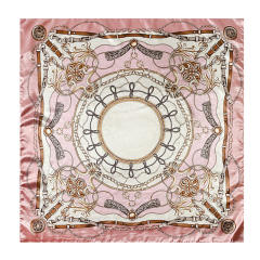 Vintage flower pattern 90cm satin sqaure scarf headscarf for women