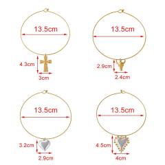 Personalized stainless Steel necklace choker Bull Head Cross Heart Pendant Choker Wholesale