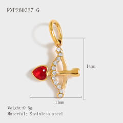 Stainless Steel Lucky Card Dice Four-Leaf Clover Graduation Cap Pendant DIY Pendant Vacuum Electroplating 18K Gold