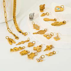 Stainless Steel 18K Gold-Plated Color-Preserving DIY Palm Racket Coffee Cup Pendant Wholesale