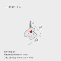 Personalized Fashion Heart Flag Clothes Stainless Steel Plated 18K Gold DIY Pendant Jewelry Pendant