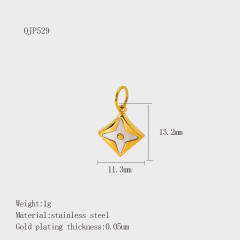 Stainless Steel 18K Gold-Plated Color-Preserving DIY Palm Racket Coffee Cup Pendant Wholesale
