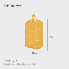 Stainless Steel Lucky Card Dice Four-Leaf Clover Graduation Cap Pendant DIY Pendant Vacuum Electroplating 18K Gold