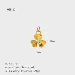 Stainless Steel 18K Gold-Plated Color-Preserving DIY Palm Racket Coffee Cup Pendant Wholesale