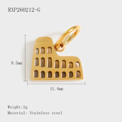Creative Stainless Steel Gold-Plated European and American Fashion Paris Eiffel Tower Pendant Wholesale