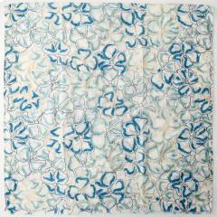 French-Style Gold Stamping Floral Print Scarf Cotton-Linen Feel Large Size Scarf
