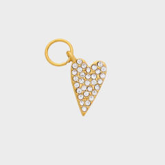 Stainless Steel Heart-Shaped Pendant DIY Accessories 18K Gold-Plated Non-Fading Accessories