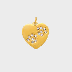 Stainless Steel Heart-Shaped Pendant DIY Accessories 18K Gold-Plated Non-Fading Accessories